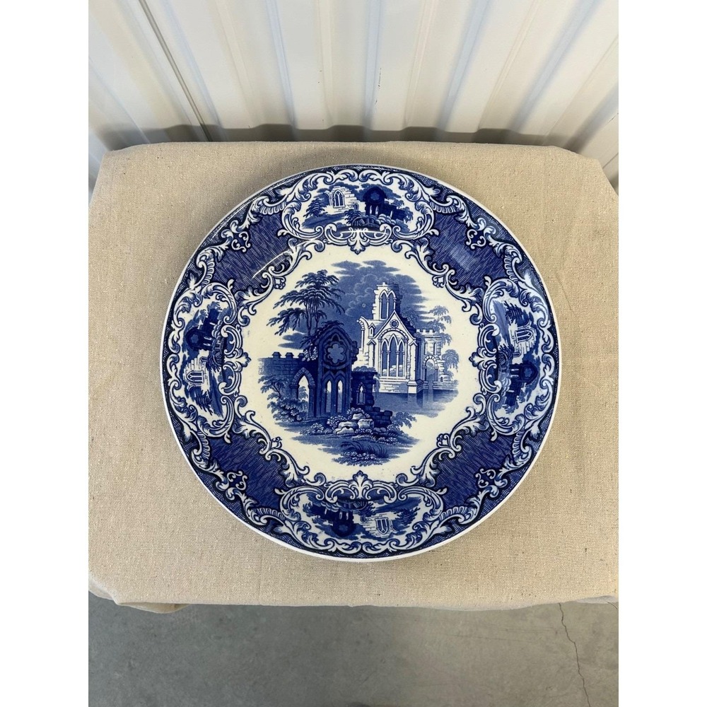 George Jones Abbey Flow Blue 14" Table Serving Bowl (267)